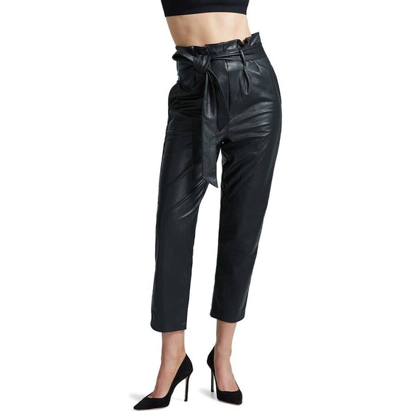 Dynamite Faux Leather Paperbag Pants Size 8 - Picture 1 of 8